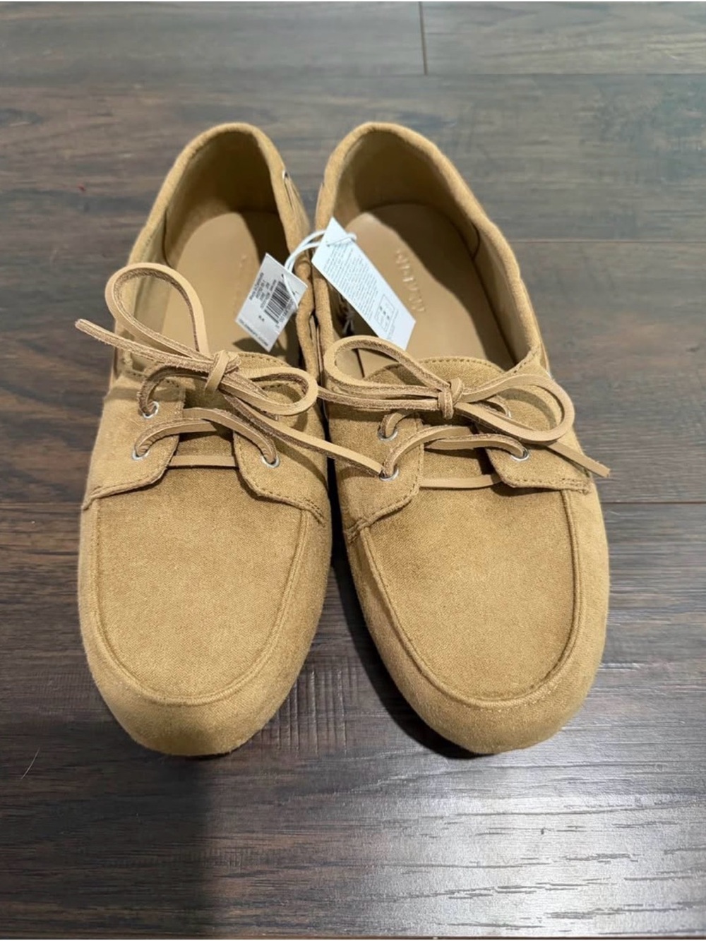 Old Navy Tan Suede Lace-Up Boat Shoes